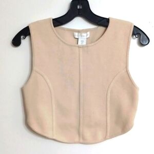 HOUSE OF HARLOW 1960 beige sleeveless crop top.  Luxe Essentials.  Small.  NWT